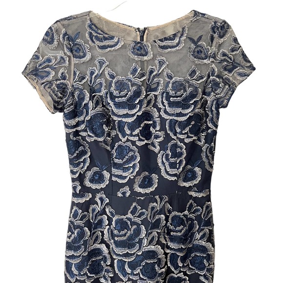 DAVID MEISTER FLORAL JACQUARD FULL LENGTH GOWN Women Size 2 - Picture 9 of 16